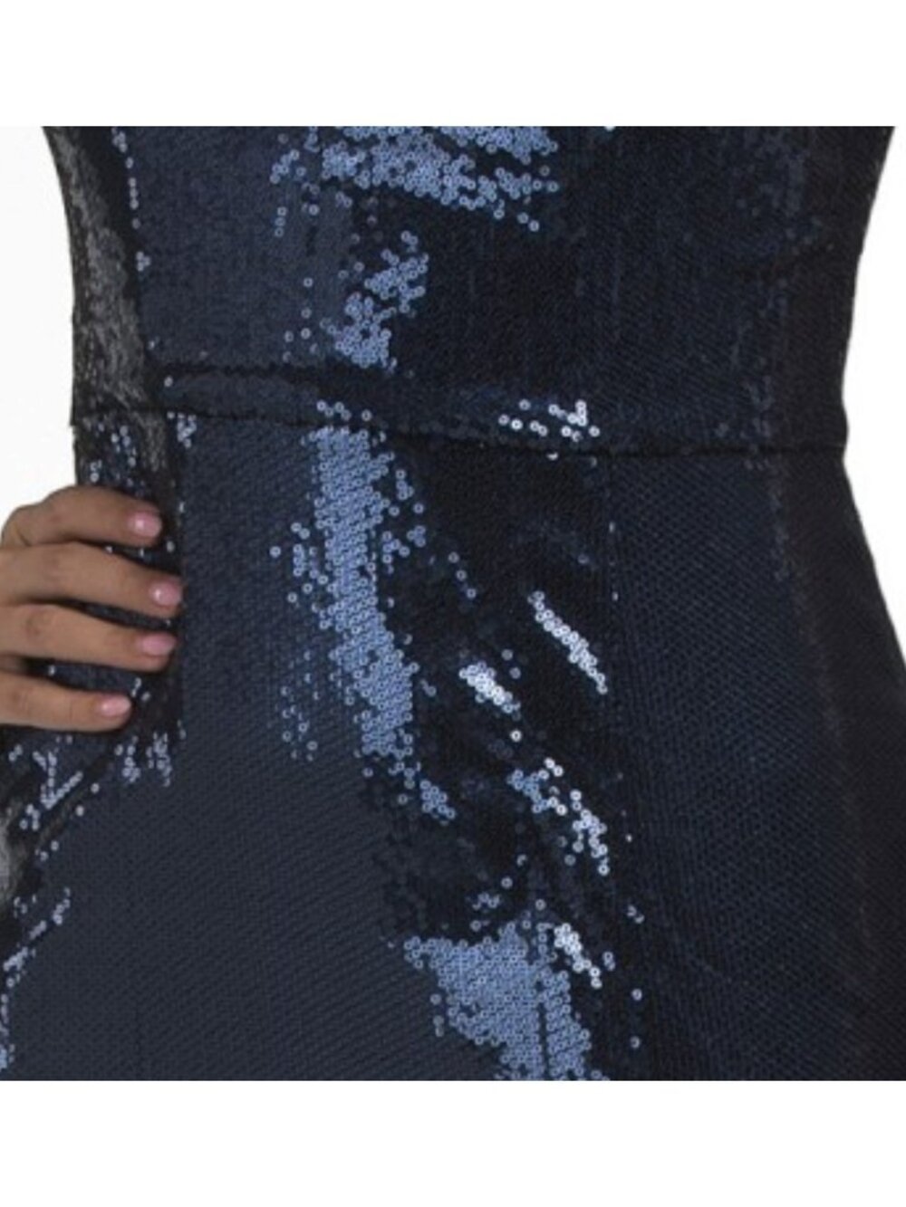 GALINA SIGNATURE Asymetrical Sequin Top Gown - Picture 4 of 4